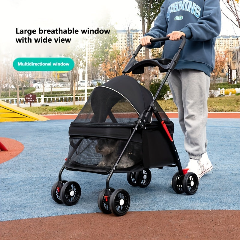 Deluxe Pet Stroller For Dogs & Puppies