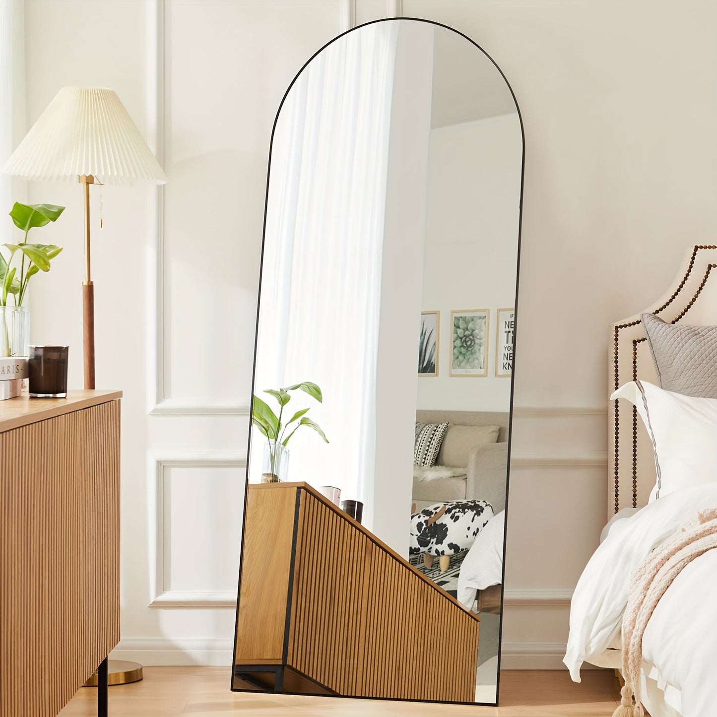 Standing Full Body Mirror - Sturdy Aluminum Alloy Frame,