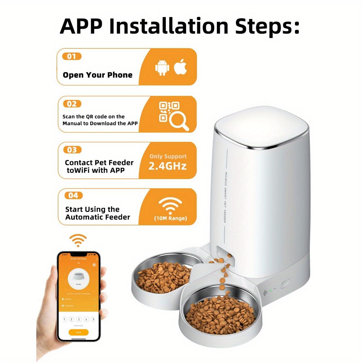 ROJECO Automatic Pet Feeder