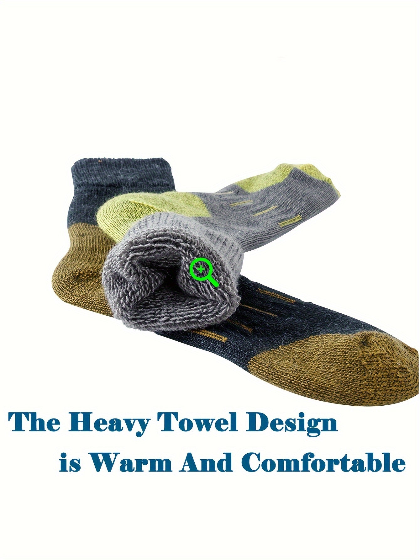 4 Pairs of Premium 79% Merino Wool Athletic Crew Socks for Men - US Sizes 10-13