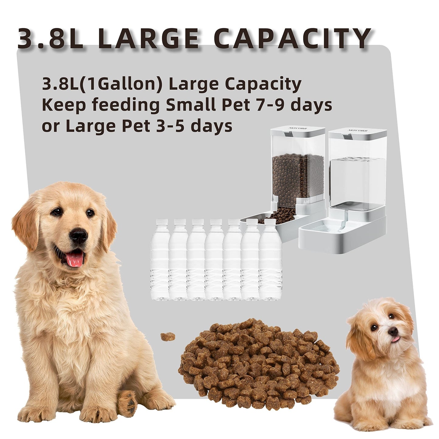 3.8L Large Capacity Pet Feeder Plus - Automatic  Water Dispenser Set